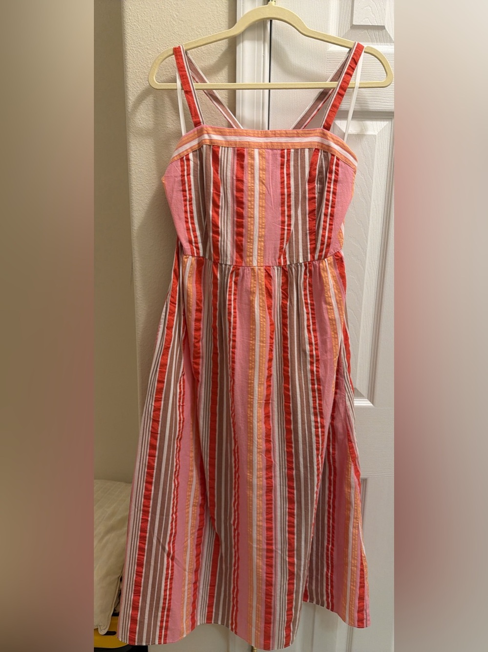 LOFT Pink & Red Striped Summer Sundress SIZE 8
